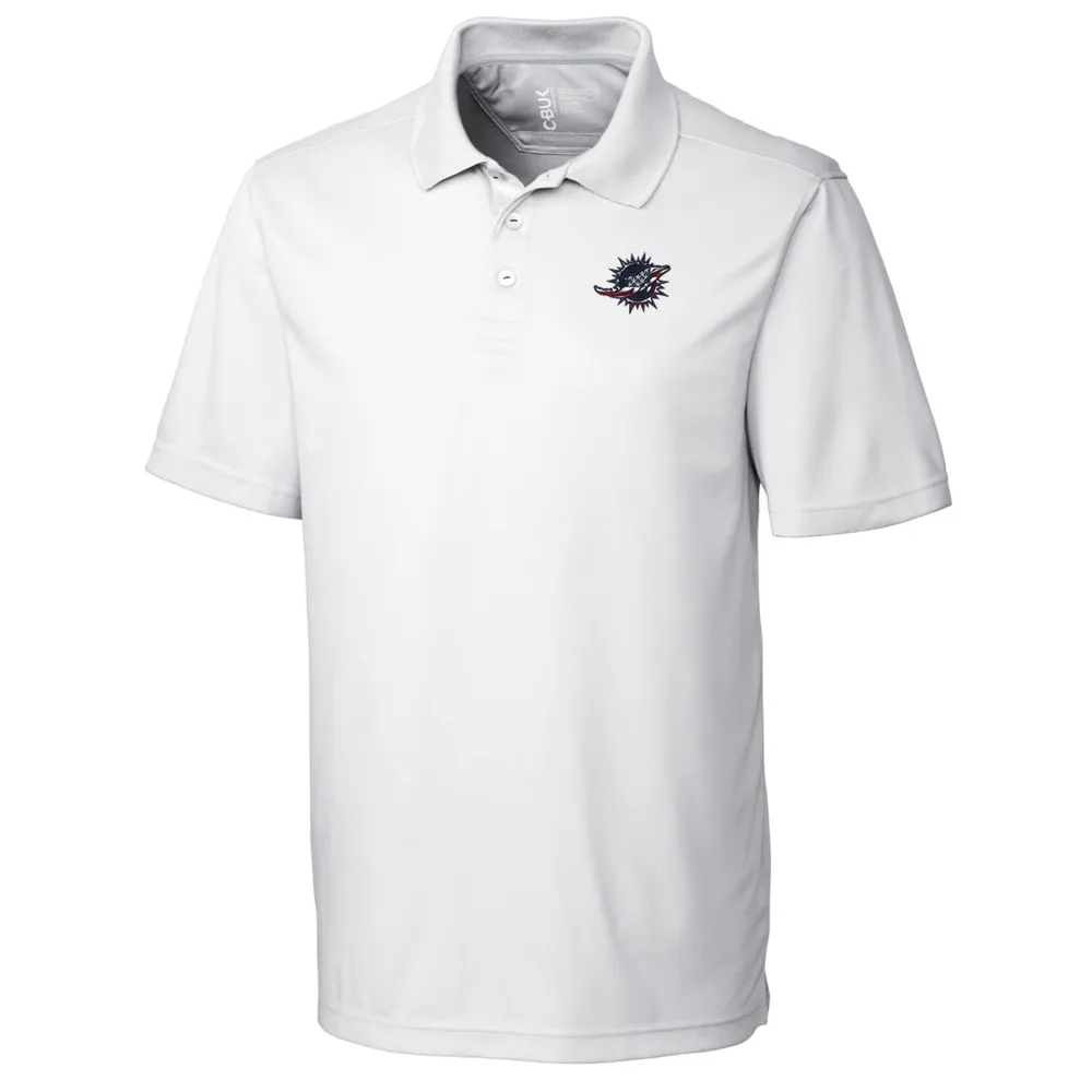 Miami Dolphins Cutter & Buck Prospect Textured Stretch Polo - Navy