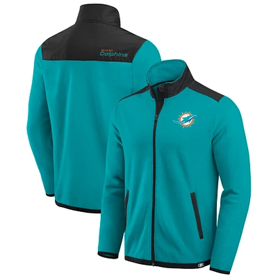 Men's Darius Rucker Collection by Fanatics Aqua Miami Dolphins Color Block Polar Fleece Full-Zip Jacket