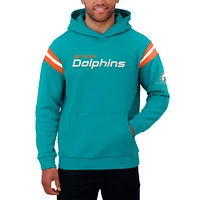 Men's Darius Rucker Collection by Fanatics Aqua Miami Dolphins Football Washed Pullover Hoodie