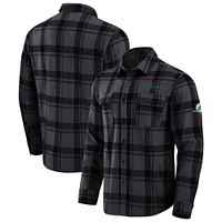 Chemise boutonnée noire à carreaux tri-blend des Miami Dolphins pour homme, collection Darius Rucker par Fanatics