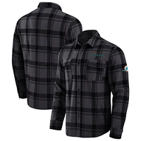 Chemise boutonnée noire à carreaux tri-blend des Miami Dolphins pour homme, collection Darius Rucker par Fanatics