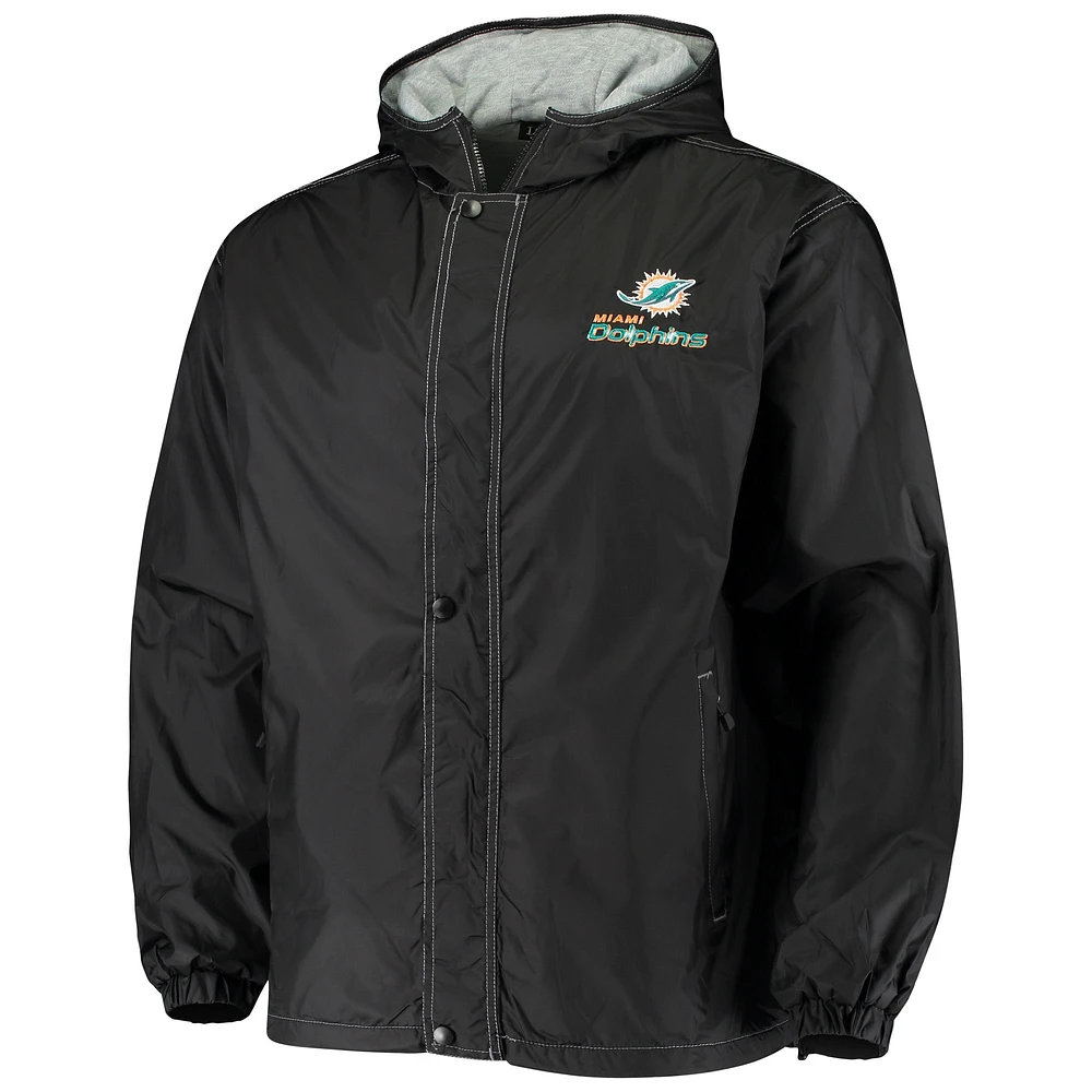 Dunbrooke Black Miami Dolphins Logo Legacy Stadium Veste entièrement zippée pour homme