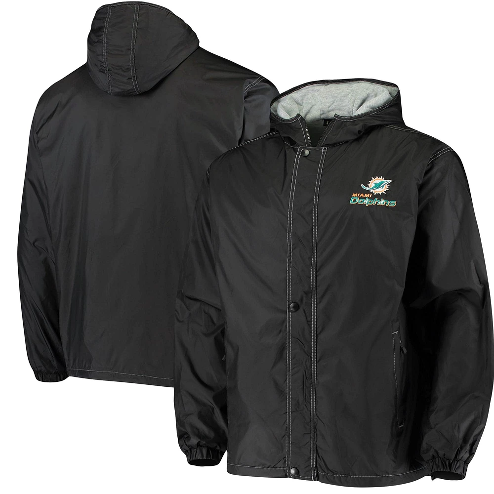 Dunbrooke Black Miami Dolphins Logo Legacy Stadium Veste entièrement zippée pour homme