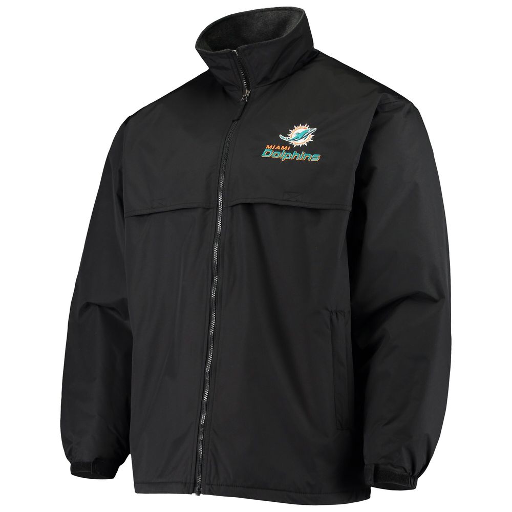 Men's Dunbrooke Black Miami Dolphins Triumph Fleece Full-Zip Jacket