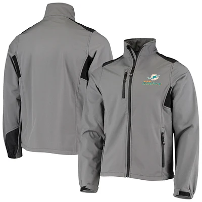 Men's Dunbrooke Charcoal Miami Dolphins Circle Softshell Fleece Full-Zip Jacket