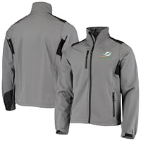 Dunbrooke Charcoal Miami Dolphins Circle Veste en molleton à fermeture éclair intégrale pour homme