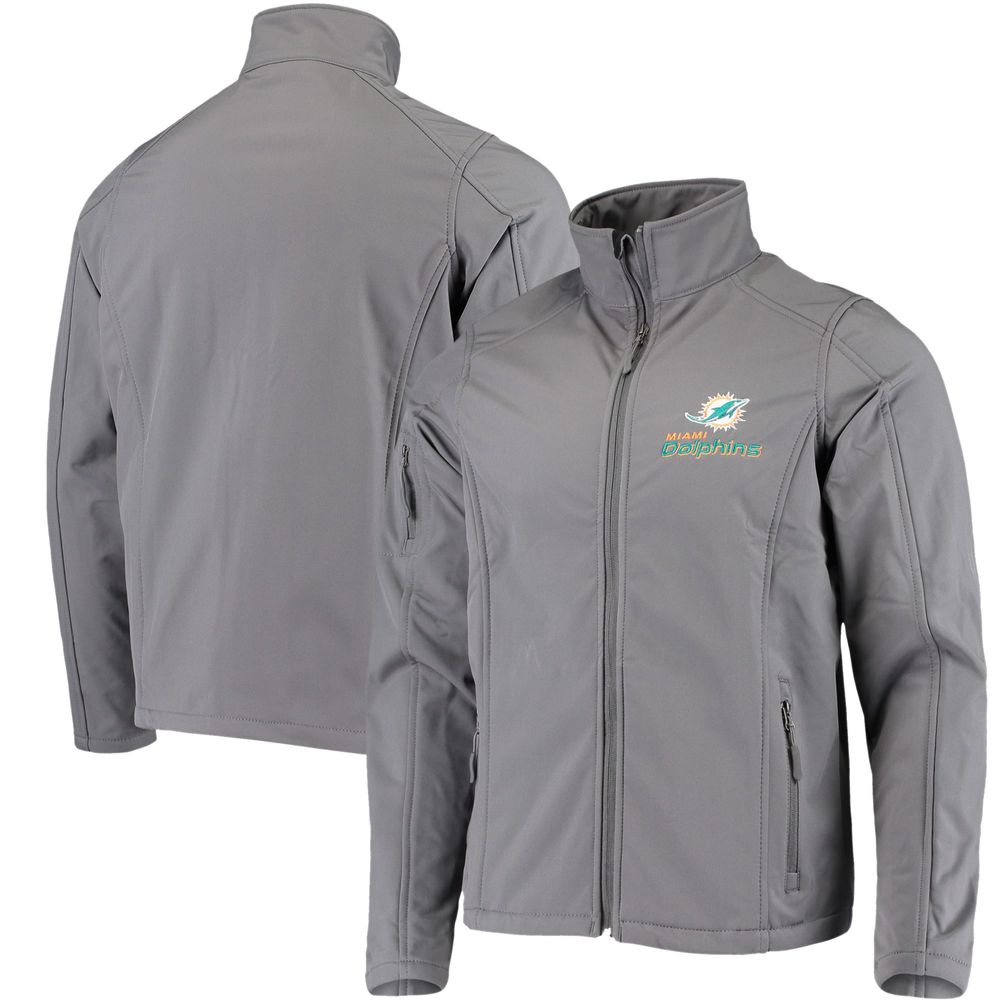 Men's Dunbrooke Charcoal Miami Dolphins Sonoma Softshell Full-Zip Jacket