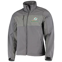 Veste Dunbrooke Graphite Miami Dolphins Circle Zephyr Softshell Full-Zip pour homme