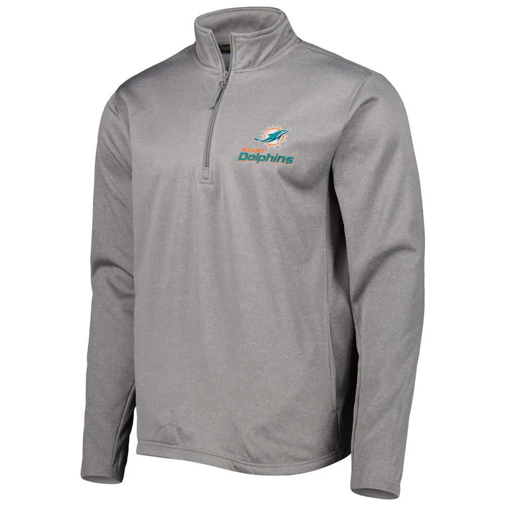 Men's Dunbrooke Heather Gray Miami Dolphins All-Star Tech Quarter-Zip Top