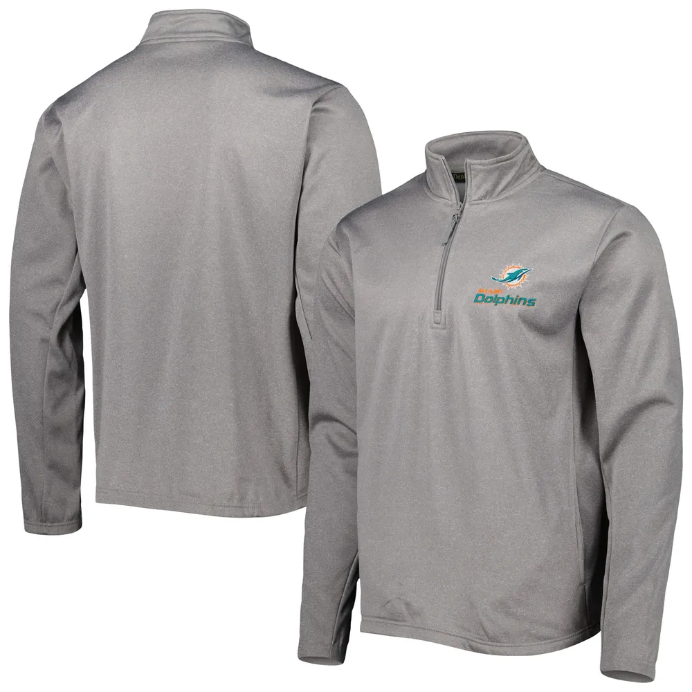 Men's Dunbrooke Heather Gray Miami Dolphins All-Star Tech Quarter-Zip Top