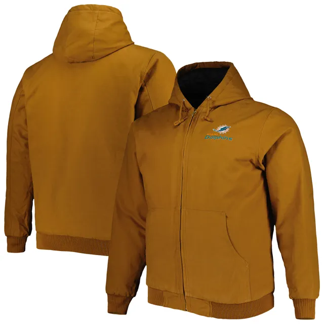 Dunbrooke Black Miami Dolphins Craftsman Thermal-lined Full-zip Hoodie for  Men