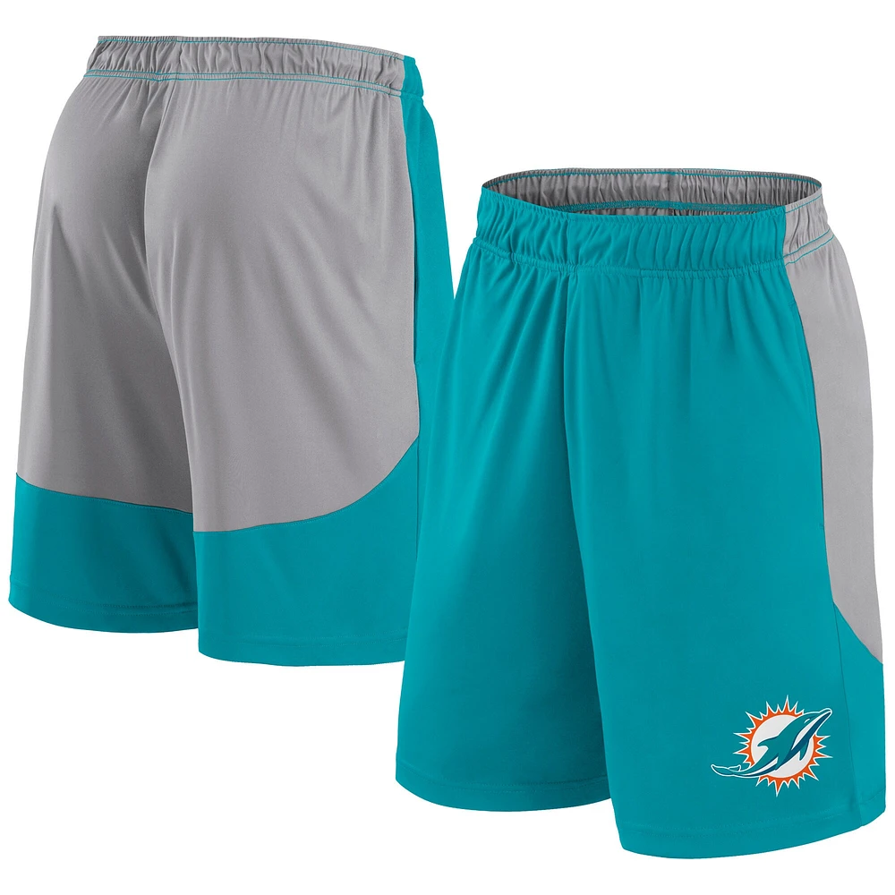 Men's Fanatics Aqua/Gray Miami Dolphins Go Hard Shorts