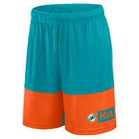 Short de sport Fanatics Aqua/Orange Miami Dolphins pour homme, grande taille, meilleur des meilleurs