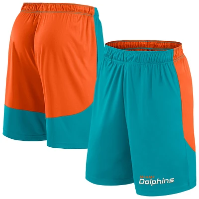 Short de lancement Fanatics Aqua/Orange Miami Dolphins Big & Tall pour hommes