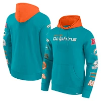 Men's Fanatics  Aqua/Orange Miami Dolphins Patched Out Pullover Hoodie