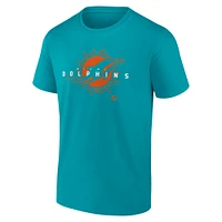 T-shirt coordonné Fanatics Aqua Miami Dolphins pour hommes, grande taille