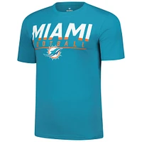 T-shirt Fanatics Aqua Miami Dolphins pour homme avec logo bloqué