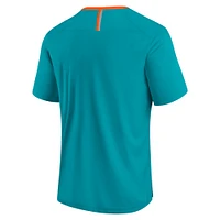 Men's Fanatics Aqua Miami Dolphins Defender Fade Slant T-Shirt