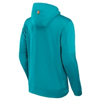 Sweat à capuche entièrement zippé Fanatics Aqua Miami Dolphins Defender pour hommes