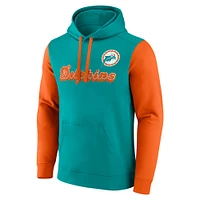 Men's Fanatics Aqua Miami Dolphins Fleece Pullover Hoodie