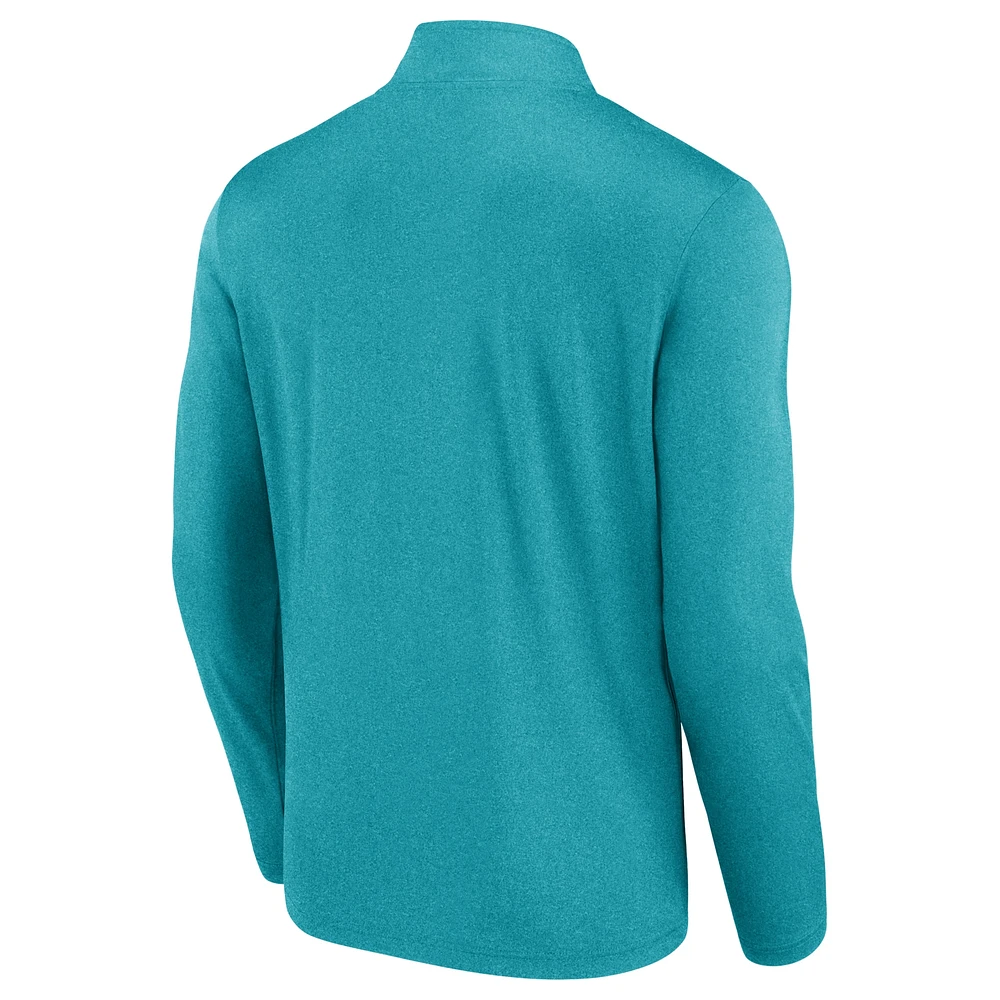 Men's Fanatics  Aqua Miami Dolphins Head-to-Head Quarter-Zip Top