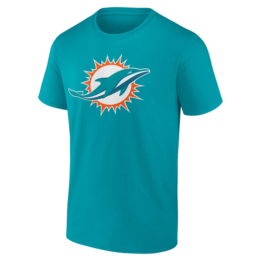 Men's Fanatics Aqua Miami Dolphins #1 Dad T-Shirt