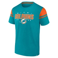 Men's Fanatics Aqua Miami Dolphins Old School Play Slub T-Shirt