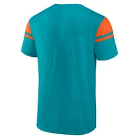 T-shirt flammé Old School Play Fanatics Aqua Miami Dolphins pour hommes