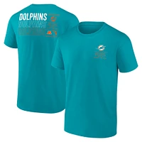 T-shirt Fanatics Aqua Miami Dolphins Repeat Stats pour hommes