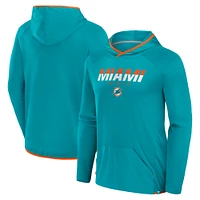 Men's Fanatics Aqua Miami Dolphins Transitional Defender Hoodie Long Sleeve T-Shirt