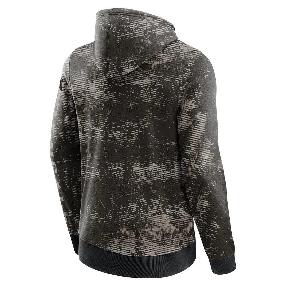 Men's Fanatics  Black/Gray Miami Dolphins Blackout Tonal Pullover Hoodie