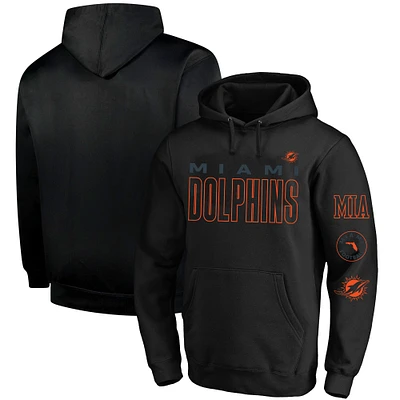 Sweat à capuche en polaire Fanatics Black Miami Dolphins pour hommes, grande taille