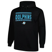 Men's Fanatics Black Miami Dolphins Big & Tall Pop Pullover Hoodie