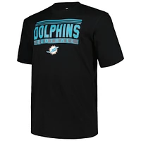 T-shirt pop noir Big & Tall Fanatics pour hommes des Dolphins de Miami