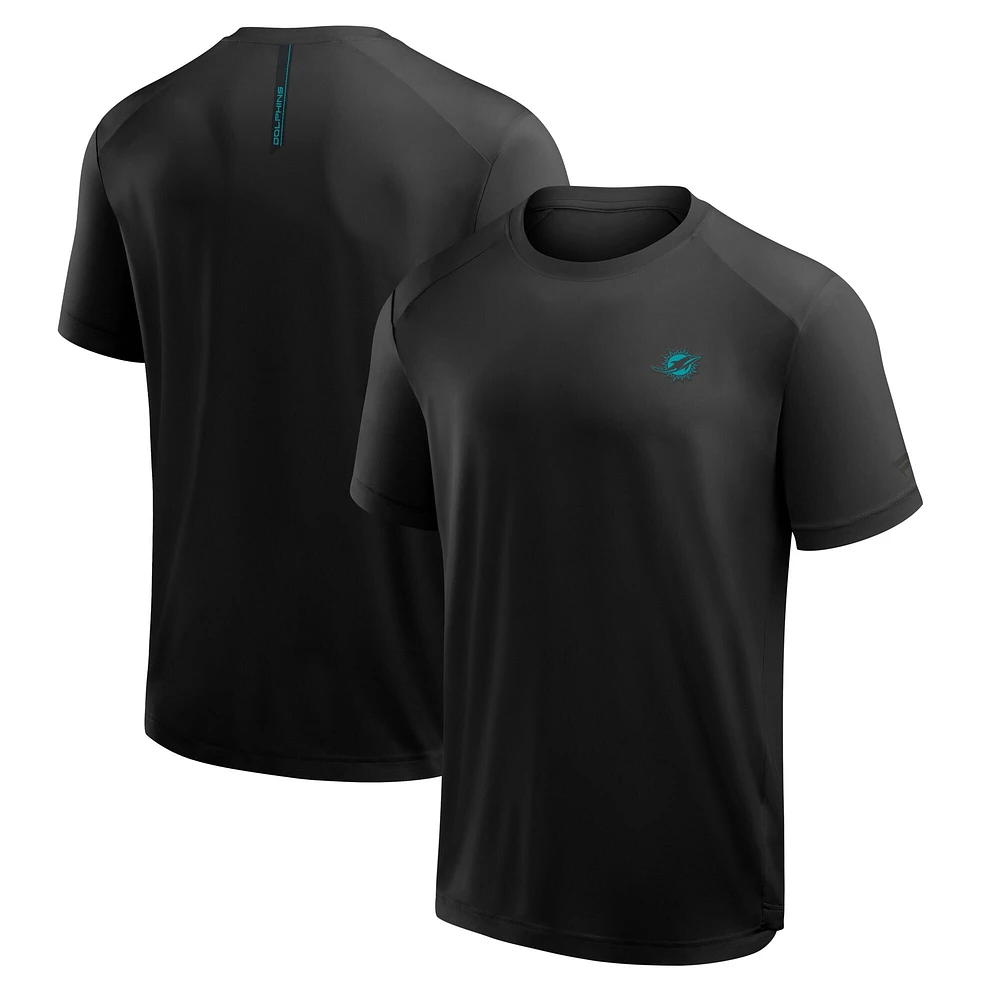 T-shirt Fanatics pour homme, noir, avec logo du front office des Miami Dolphins