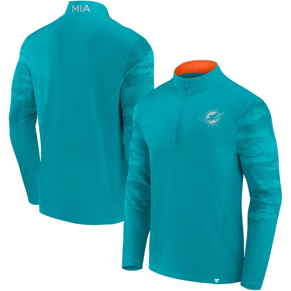 Lids Miami Dolphins Fanatics Branded Ringer Quarter-Zip Jacket