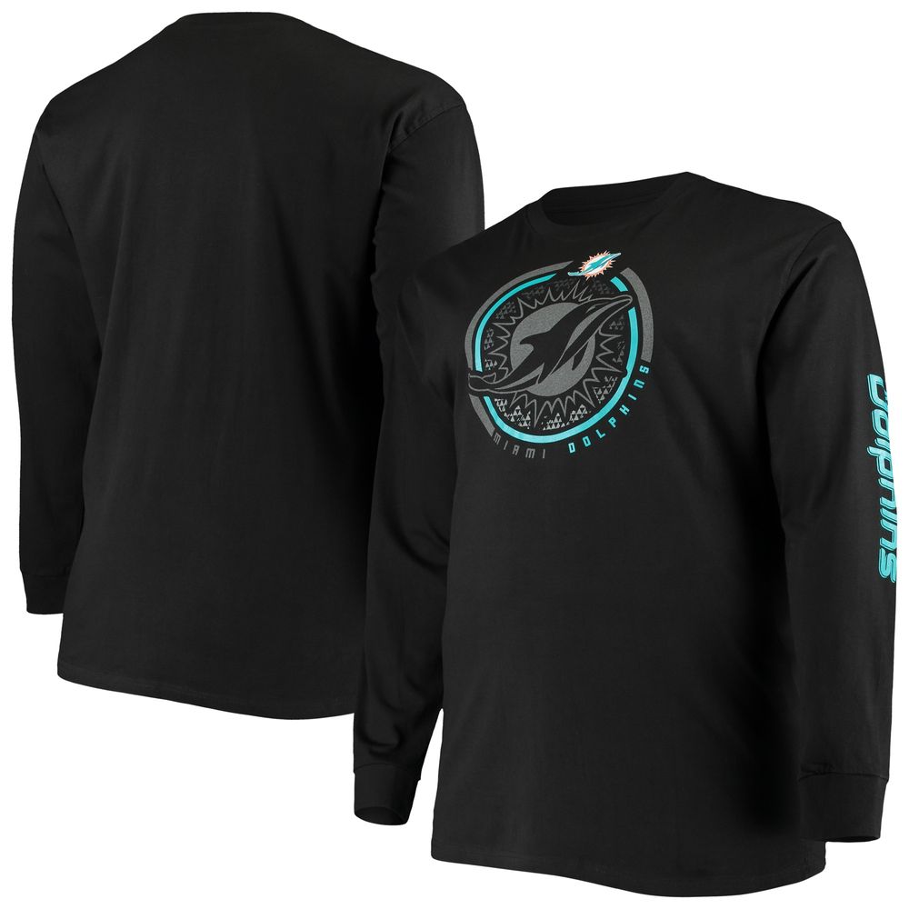 Fanatics Branded Men's Fanatics Branded Black Miami Dolphins Big & Tall  Color Pop Long Sleeve T-Shirt