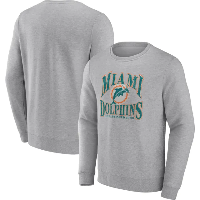 Men's Antigua White Miami Dolphins Victory Pullover Sweatshirt Size: Small