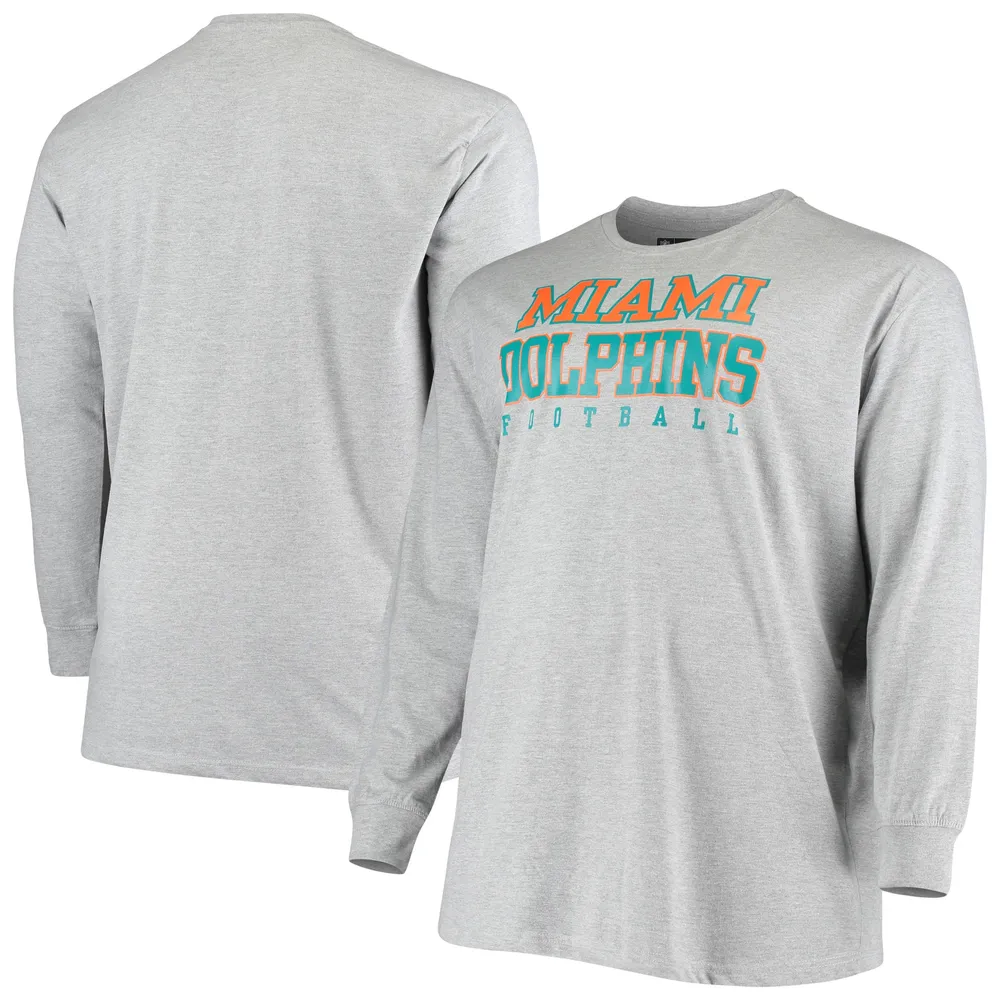 Lids Miami Dolphins Fanatics Branded Big & Tall Practice Long Sleeve  T-Shirt - Heathered Gray