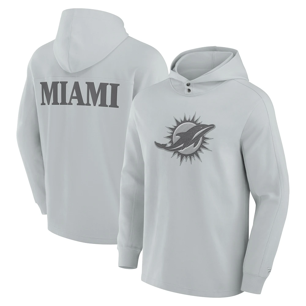 Men's Fanatics Miami Dolphins Elements Blaze Tri-Blend Long Sleeve Hoodie T-Shirt