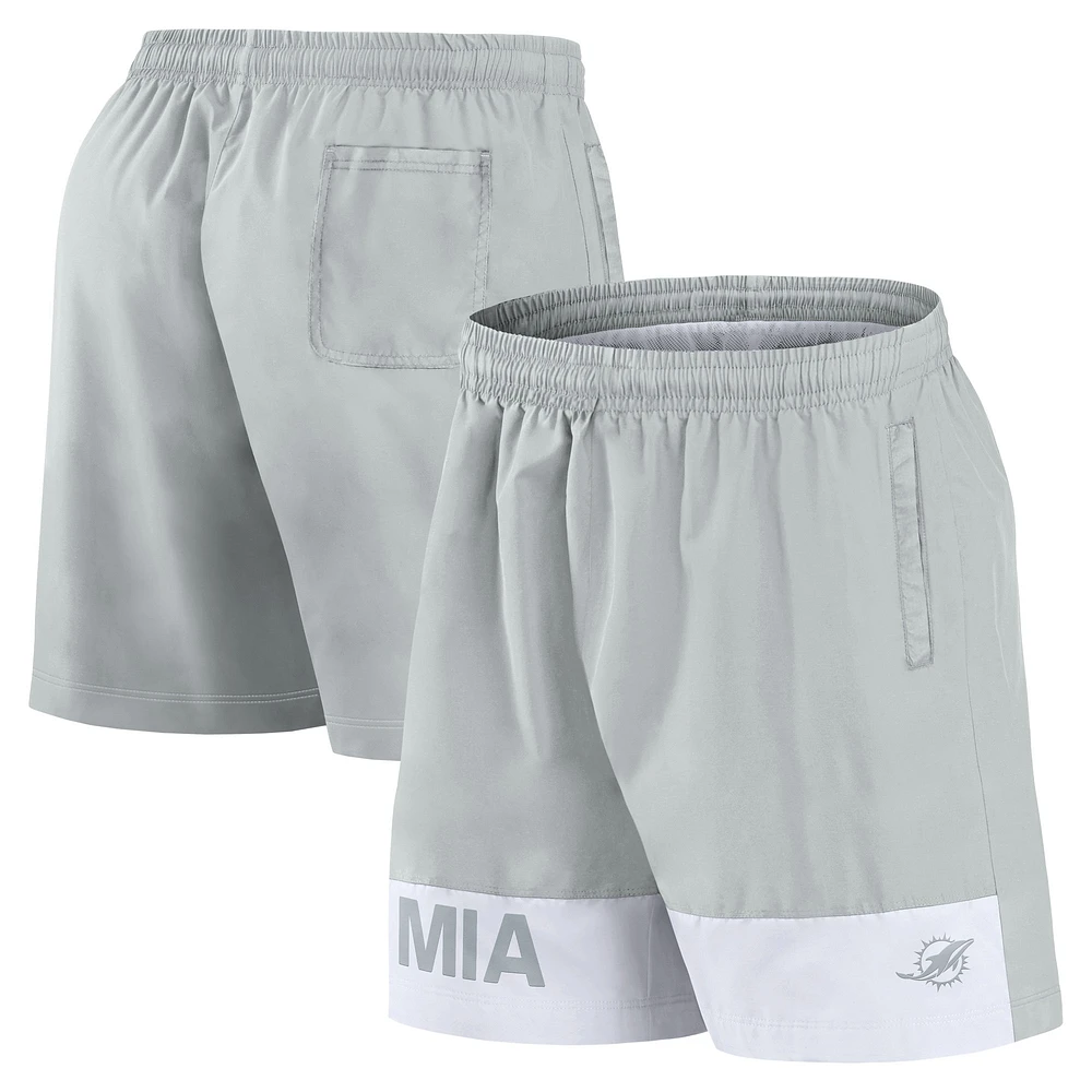 Short Fanatics gris Miami Dolphins Elements pour hommes