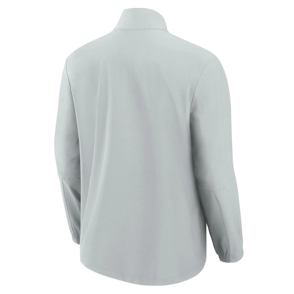 Men's Fanatics Gray Miami Dolphins Front Office Micro Tonal Full-Zip Jacket