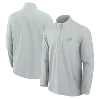 Men's Fanatics Gray Miami Dolphins Front Office Micro Tonal Quarter-Zip Pullover