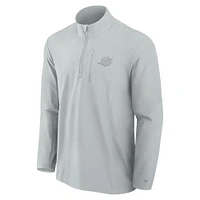 Men's Fanatics Gray Miami Dolphins Front Office Micro Tonal Quarter-Zip Pullover