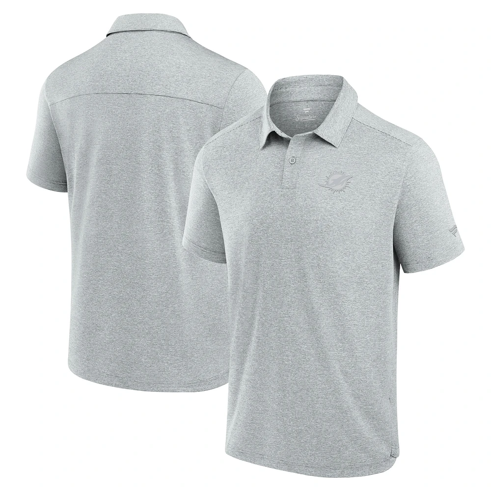 Men's Fanatics Gray Miami Dolphins Front Office Tech Polo Shirt