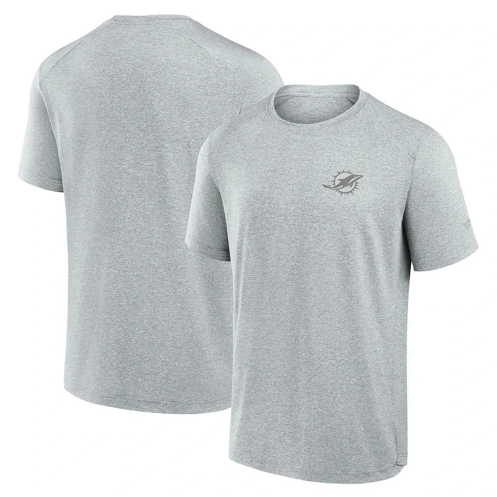 T-shirt technique gris Miami Dolphins Front Office Fanatics pour hommes