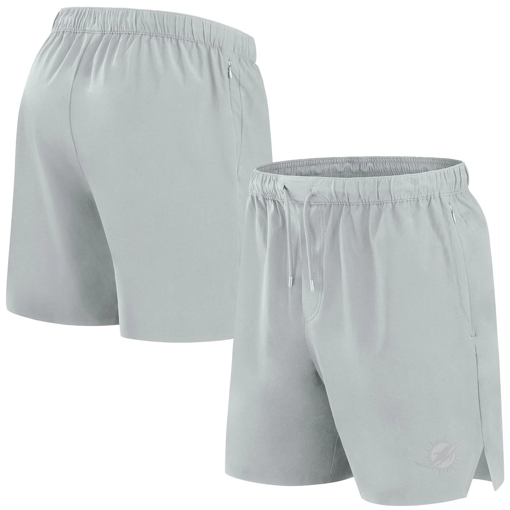 Men's Fanatics Gray Miami Dolphins Front Office Woven Shorts