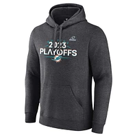 Sweat à capuche en polaire pour hommes Fanatics Heather Charcoal Miami Dolphins 2023 NFL Playoffs