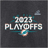 Men's Fanatics Heather Charcoal Miami Dolphins 2023 NFL Playoffs T-Shirt