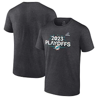 Men's Fanatics Heather Charcoal Miami Dolphins 2023 NFL Playoffs T-Shirt